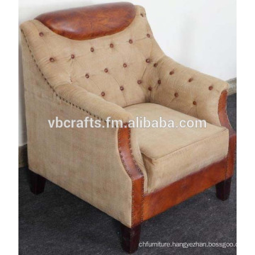 Canvas Leather Sofa Couch European Design